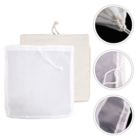 unbranded 2Ud Reutilizable De Nylon Con Cordón Para Preparar Leche De Nueces Y Té