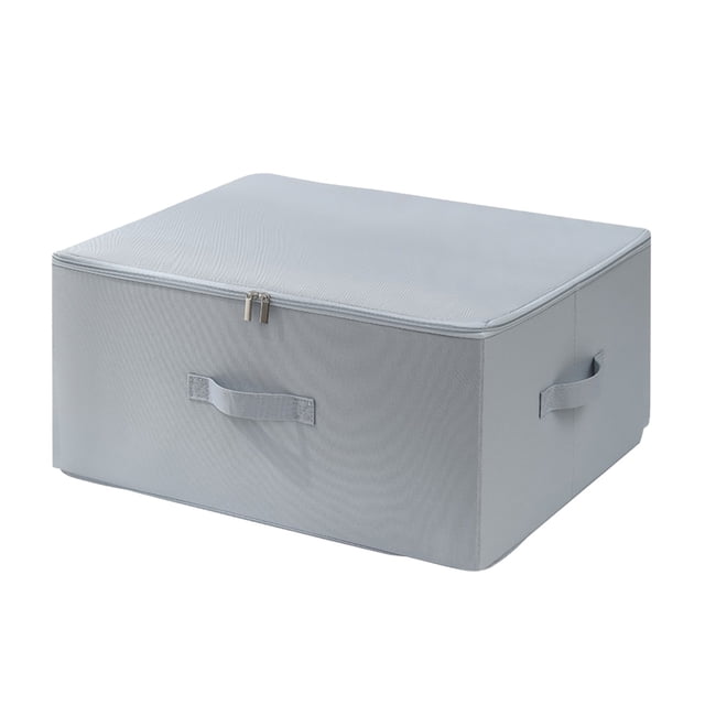 Cloth Storage Bags with Zipper Washable Fabric Clothing Storage Box Clothes Storage Folding Zipper Sorting Box Dust-Proof Quilt Storage Bag Large Fabric Storage Bins