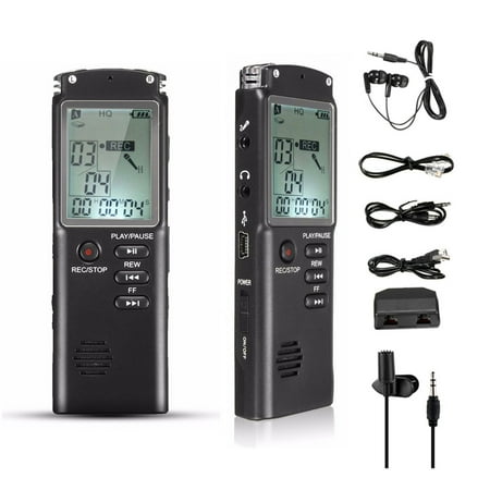 - 8GB 65hr Voice Activated USB Digital Voice Recorder Built in Speaker Cellphone and Landline Call Recording mp3 with Playback -Tape Recorder for Lectures, Meetings, Interviews