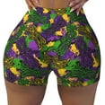 thumbnail image 2 of Lsque Mardi Gras7 Pattern High Waisted Biker Shorts for Women-Tummy Control Fitness Athletic Workout Running Yoga Gym Shorts,Moisture-Wicking-Large, 2 of 9