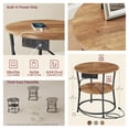 thumbnail image 2 of LEDREM Modern 2 Tier Round Accent Table, Metal Nightstand with Charging Ports, Compact Side Table with Storage, 66lb Capacity, Easy Assembly, for Apartment, Dorm, Home Office, Living Room, 2 of 6