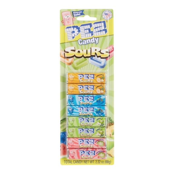 Pez Sours Candy Refills 2.32 oz.2 ea Pack of 3