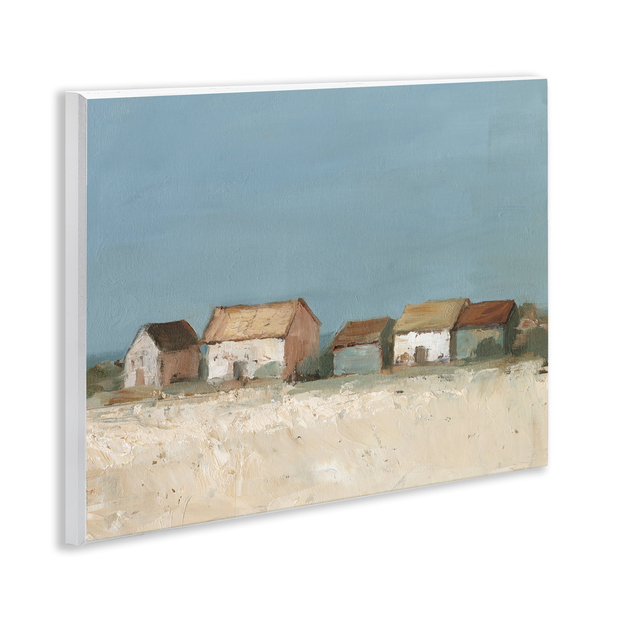 Stupell Industries Distant Town House Landscape & Nature Painting Unframed Art Print Wall Art, 14 x 11