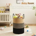 thumbnail image 2 of Laundry Basket,Woven Cotton Rope Laundry Hamper,100L for Decorative Storage of Dirty Clothes,Toys and Blankets in Bathroom,Bedroom and Living Room, 2 of 6