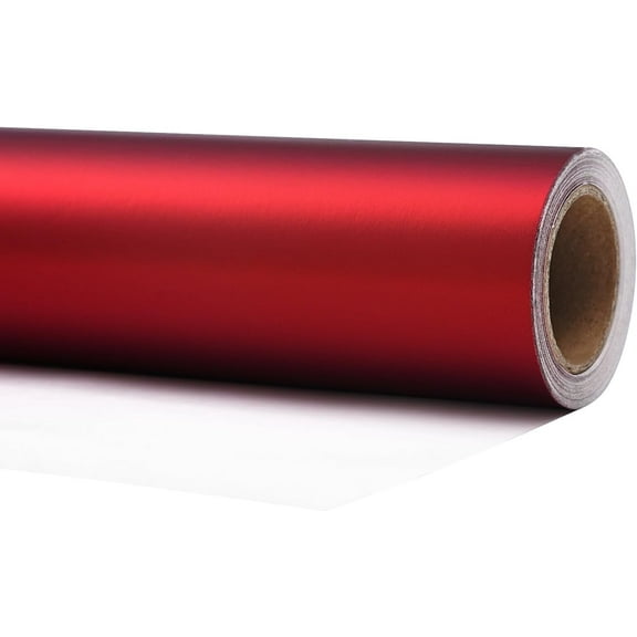 Red Metallic Wrapping Paper Mini Rolls - Solid Matte Gift Paper Great - 17 Inches X 33 Feet Great for Graduation, Weddings, Birthdays, Mother's Day, Father's Day
