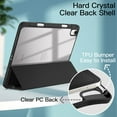 thumbnail image 3 of JETech Case for iPad Air 11-Inch M3/M2 (2025/2024), iPad Air 5/4 (2022/2020 5th/4th) with Pencil Holder, Clear Transparent Back Slim Stand Shockproof Tablet Cover, Auto Wake/Sleep (Black), 3 of 7