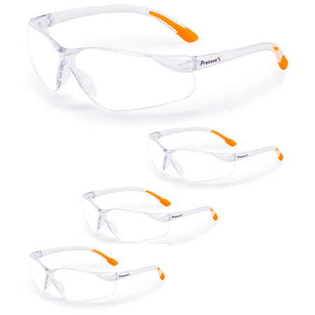 

ProtectX Safety Glasses Scratch Resistant Anti Fog Polycarbonate Lenses with UV Protection Olympus Clear Pack of 3