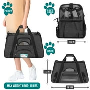 PetAmi Airline Approved Pet Carrier for Cat, Soft Sided Dog Carrier for Small Dog, Cat Travel Supplies Accessories Indoor Cats, Ventilated Pet Carrying Bag Medium Kitten Puppy, Large Heather Dark Gray