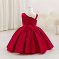 thumbnail image 4 of SERTG Little Girls' Party Dress Sheer Paneled Skirt with Back Zipper Sleeveless Round Neck Princesse Outfit for 6 Months-4 Years(Red,4 Years), 4 of 5