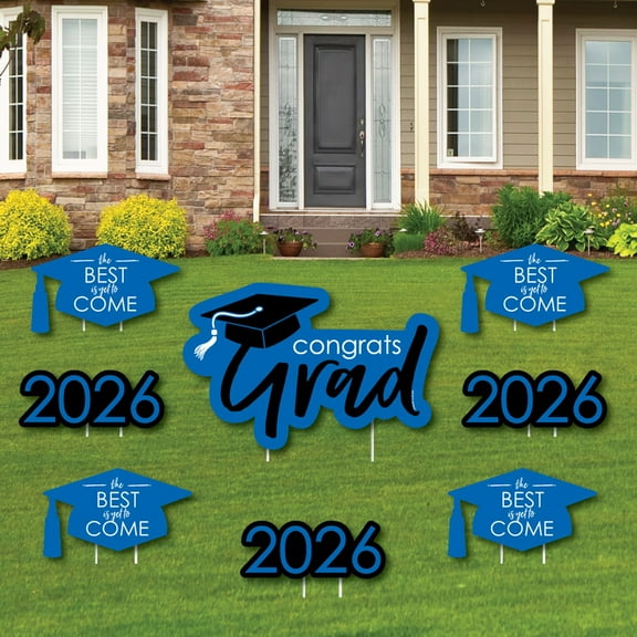 Grad - Best is Yet to Come - Yard Sign and Outdoor Lawn Decorations - 2020 Graduation Party Yard Signs - Set of 8 (Click to Select Color)