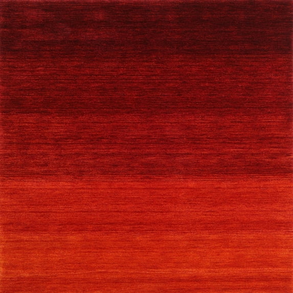 Ahgly Company Machine Washable Indoor Square Contemporary Red Area Rugs, 5' Square