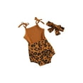 thumbnail image 2 of Douhoow Infant Newborn Girls 2 Pcs Outfits Sling Romper + Leopard Shorts + Headband Set, 2 of 9