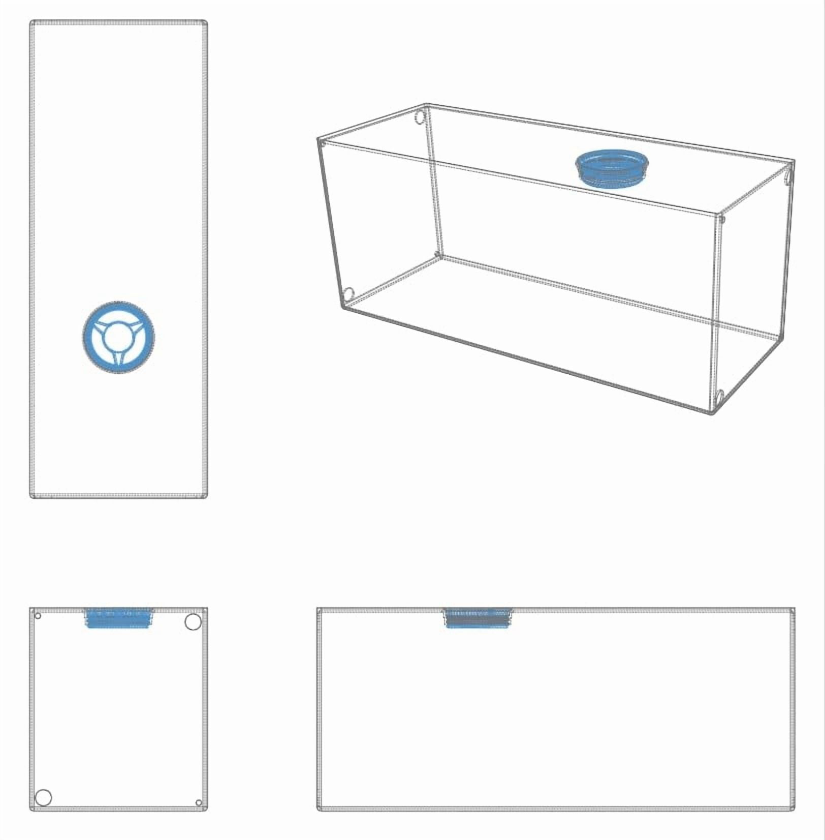 60 Gallon RV Fresh Water Tank, Non-Standard Wheel Well RV Water Tank for Drinking and Water Holding, Portable Water Storage for Camping ,44.5" x 16.5" x 18.9"