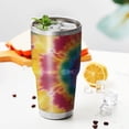 thumbnail image 3 of 30oz Colorful Rainbow Tie Dye Spiral Pattern Tumblers Stainless Steel Tumbler with Lid and Straw,Vacuum Insulated Double Wall Travel Tumbler Cups Mug with Cleaning Brush for Coffee,Tea, 3 of 7