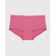 thumbnail image 4 of Ultrasoft Modal Boyshort Panty with Lace Trim In Red Violet, 4 of 5