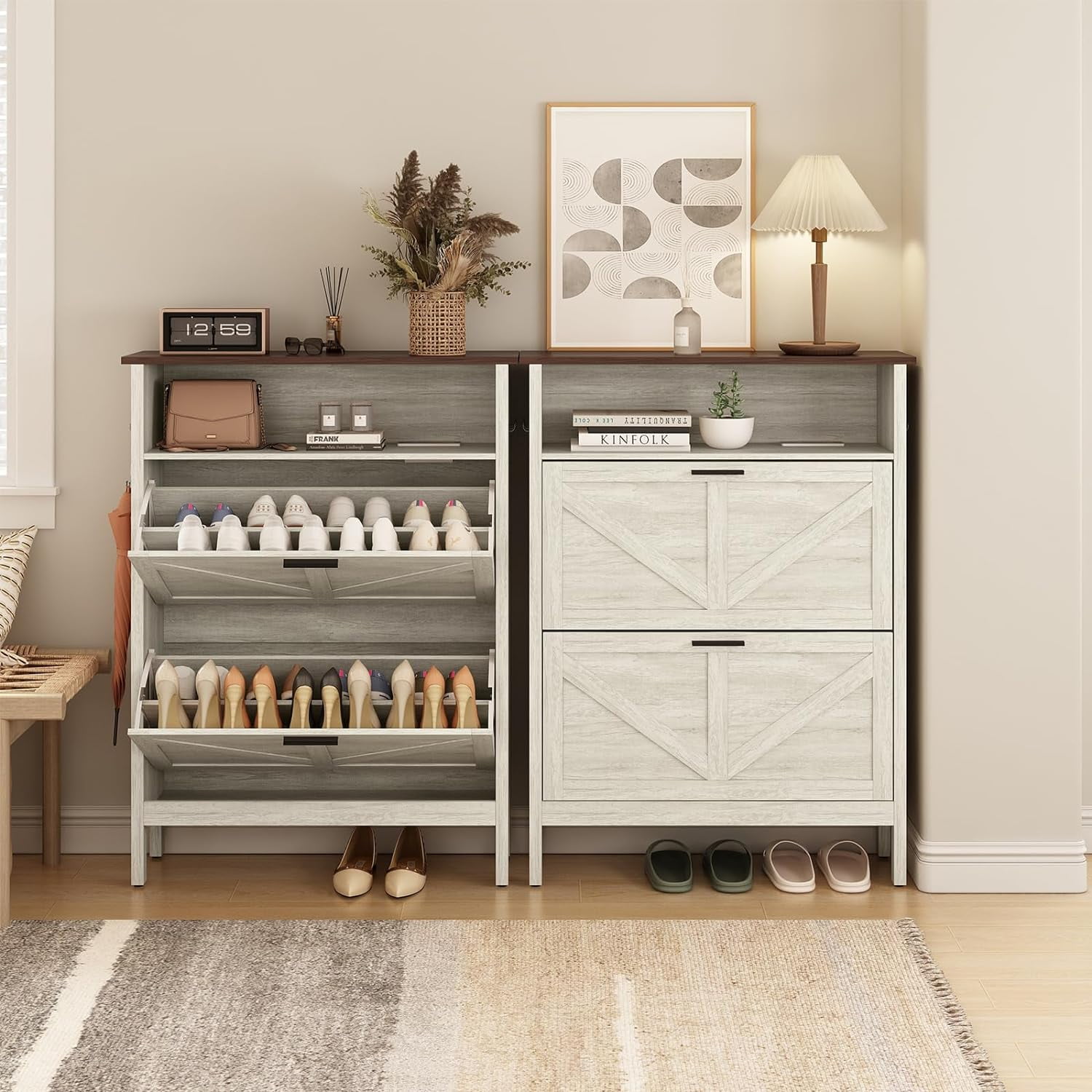 4D Concepts Deluxe Triple Shoe Cabinet White Walmart