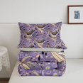 thumbnail image 5 of Erosebridal Purple Paisley Twin Comforter Sets,Daisy Maple Floral Bedding Set,2 Pieces,1 Comforter and 1 Pillowcase,Light Gray Reversible, 5 of 7