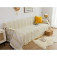 thumbnail image 3 of Firefly Hope Chenille Jacquard Sofa Cover - Easy Fit, Washable Living Room Furniture Protector 70.87*102.36inch (Beige Yellow), 3 of 5