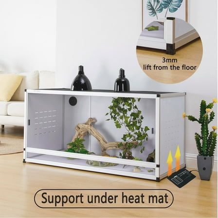 ToxiRium PVC Large 76-Gallon Reptile Terrarium, 44x20x20 Inches with Sliding Doors,Stackable Enclosure for Bearded Dragon Gecko Lizard Snake, Wide Breeding Vivarium Area