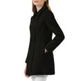 thumbnail image 5 of INSPIRE CHIC Women's Peter Pan Collar Double Breasted Winter Long Trench Pea Coat XS Black, 5 of 8