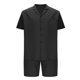 thumbnail image 5 of Mens Camisas Casual Color Sólido Bolsillo Cordón Shorts Set, Manga Corta Turndown Collar Camisa para la Primavera Y el Verano, 5 of 5