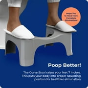 Squatty Potty Curved Plastic Toilet Stool, 7 in Gray