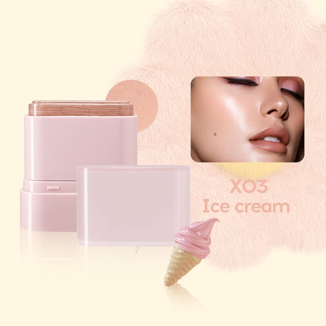 Reduce Price! WSBDENLK Flat Tube Fruit Powder Blusher Stick 2 In 1 Mouth Red Lipstick Easy To Color High Gloss Cosmetic Rouge 10g