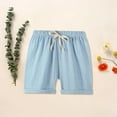 thumbnail image 2 of Toddler Shorts Boys 3t Solid Color Classic Fit Drawstring Cotton Boys Short Pants Elastic Waistband Swim Shorts Toddler Boy Summer Clothes 5-6 Years, 2 of 2