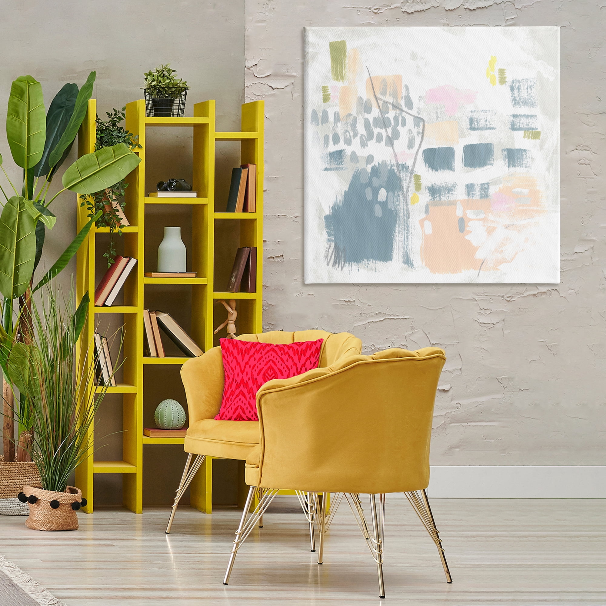 Stupell Industries Varied Pastel Patterns Abstract Painting Gallery Wrapped Canvas Art Print Wall Art, 36 x 36