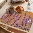 thumbnail image 3 of Spring Purple Lavender Placemats Set of 6, Country Farm Watercolor Lavender Leaf Brown Non-Slip Place Mats Washable Table Mats for Kitchen Dining Table Decorations Indoor/Outdoor, 3 of 9