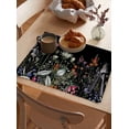 thumbnail image 3 of Watercolor Flower Placemats Set of 2 Pink Flowers Black Background Country Heat Insulation Washable Place Mats, Rustic Non-Slip Table Mats for Dining Table Party Kitchen Decor,13x19 Inch, 3 of 4