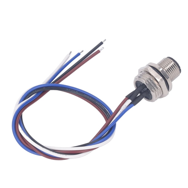 Cable De Toma De Corriente, 250VAC 250VDC Conector M12 De 4 Pines Conector Jack De Montaje En Panel Multifuncional Para Equipos Eléctricos