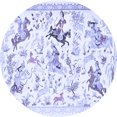 thumbnail image 1 of Ahgly Company Indoor Round Animal Blue Traditional Area Rugs, 7' Round, 1 of 4