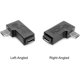 thumbnail image 4 of Adaptador de extensión Micro USB de 5 pines macho a hembra en ángulo de 90 grados izquierdo y derecho de 2 piezas, 4 of 5