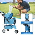 thumbnail image 5 of Bestpet Pet Stroller for Medium and Small Dogs, Foldable, 3 Wheels, Waterproof, Blue, 5 of 7