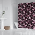 thumbnail image 2 of Breast Cancer Survivor Pink Ribbon Black Shower Curtain 72"x72" ,Bathroom Decorative Shower Curtains Set with 12 Hooks,Modern Waterproof Washable Shower Curtain, 2 of 6