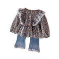 thumbnail image 4 of QualitChoice Girl Coat Set Kid Suit Children Outfit Washable Skin Close Lace Outdoor Daily Exquisite Clothes Spring Trousers Blue 130cm 5PCS, 4 of 6
