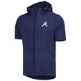 thumbnail image 2 of Men's Levelwear Navy Atlanta Braves Recruit Full-Zip Short Sleeve Hoodie, 2 of 3