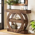 thumbnail image 3 of Tribesigns Rustic Farmhouse 41-Inch Entryway Table, 3-Tier Narrow Console Table with Storage Shelves, Behind Couch Hallway Sofa Table, Living Room Foyer Accent Furniture, 3 of 5