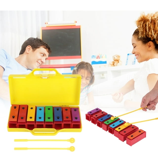 Greensen Kids Xylophone,Musical Toy,8 Note Xylophone Professional Percussion Instruments For Children With 2 Drumsticks 1 Yellow Box