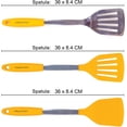 thumbnail image 6 of Culinary Couture Silicone Spatula Turner Set Stainless Steel Cooking Utensils Yellow, 6 of 10
