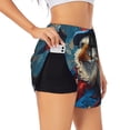 thumbnail image 2 of Bixox Women's Surreal Bald Eagle Gentleman pattern 2 in 1 Running Shorts - Lightweight Athletic Workout Gym Yoga Shorts Liner with Pockets - X-Large, 2 of 5