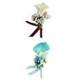 thumbnail image 1 of 2 Set Cute Calla Rhinestone Novio Nupcial Ramillete tres, 1 of 9
