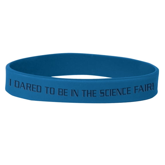 Set of 100 Wristbands - I Dared to be in the Science Fair (Blue)