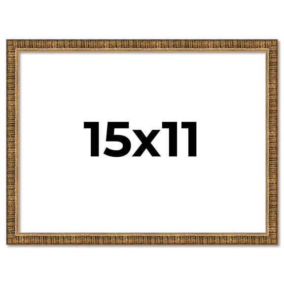 15x11 Frame Gold Kingsley Distressed Solid Wood Picture Frame Width 0.75 Inches | Interior Frame