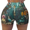 thumbnail image 2 of Goofa Baroque Floral Still Life Printed Workout Shorts Women Seamless Scrunch Butt Lifting High Waisted Gym Booty Shorts Elastic Workout Shorts-Medium, 2 of 8