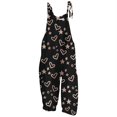 thumbnail image 1 of Gibobby pantalones holgados de oficina Pantalones tipo mono con tirantes simples, informales, retro, con estampado del día de San Valentín para mujer(Negro， S), 1 of 3