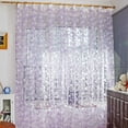 thumbnail image 7 of Bidobibo Leaf Embroidered Sheer Panel Long Window Crushed Gauze Room Curtain Voile Tulle Window Drapery Rod Pocket, 7 of 7