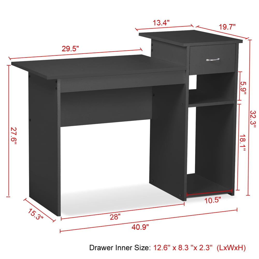 Small Computer Desk Home Office Desk Laptop Table W Drawer For