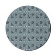 thumbnail image 1 of Childish Mouse Pad for Computers, Super Hero Typography Funny Bears in Costume Comic Strip, Round Non-Slip Thick Rubber Modern Gaming Mousepad, 8" Round, Slate Blue and Charcoal Grey, by Ambesonne, 1 of 2